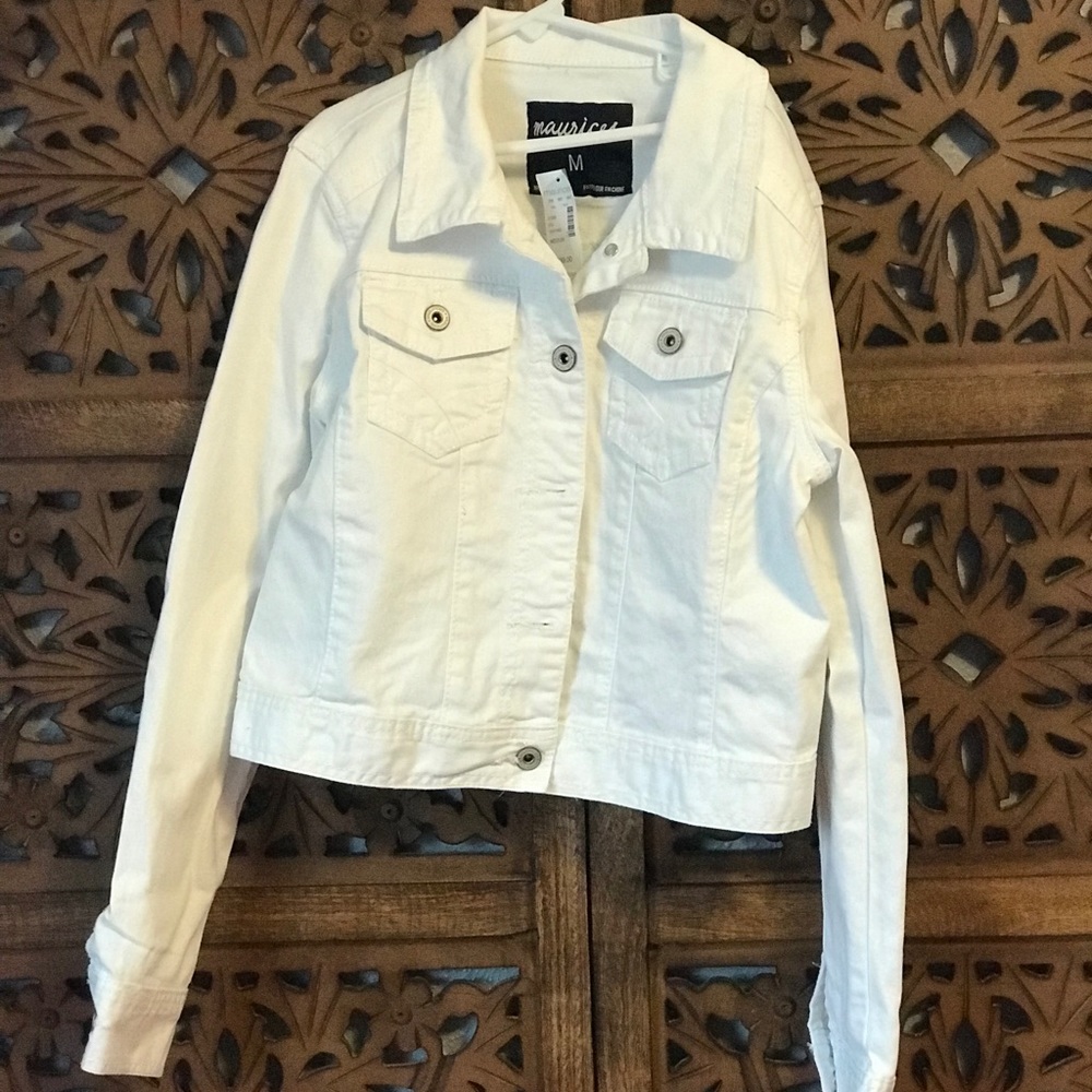 Maurices kids white jean jacket size M